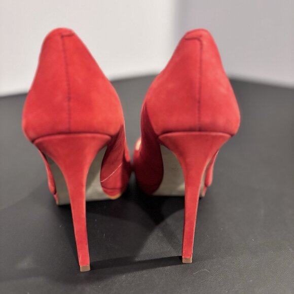 Steve Madden Lovey Red Suede Stiletto Pumps - Picture 5 of 16